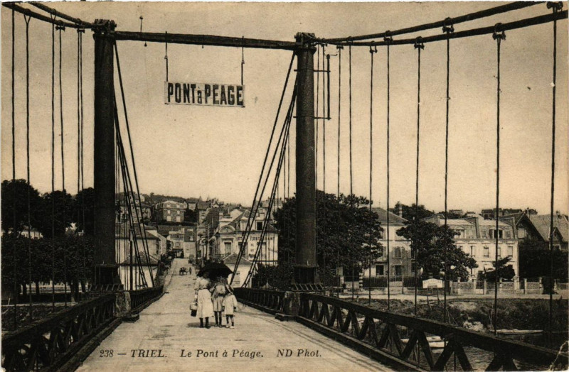 Carte postale ancienne Triel - Le Pont a Peage