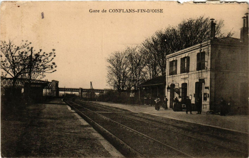 Carte postale ancienne Gare de Conflans-Fin-d'Oise