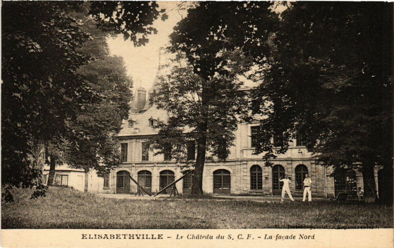 Carte postale ancienne Elisabethville - Le Chateau du S. C. F. - La facade Nord