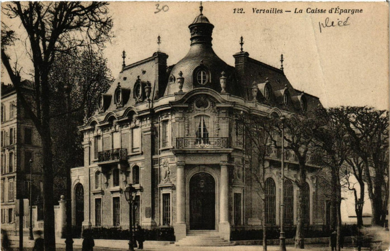 Carte postale ancienne Versailles - La Caisse d'Epargne à Versailles