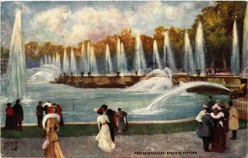 Carte postale ancienne Parc de Versailles Bassin de Neptune à Versailles