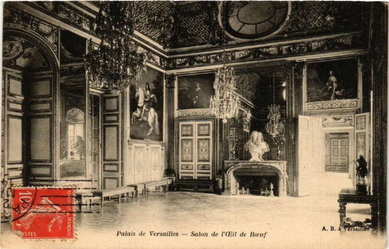 Carte postale ancienne Palais de Versailles - Salon de l'Ceu de Boeuf à Versailles