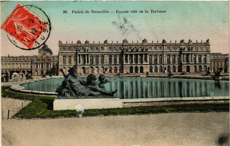 Carte postale ancienne Palais de Versailles - Facade cote de la Terrasse à Versailles