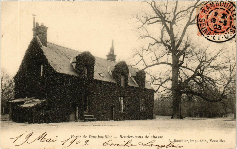 Carte postale ancienne Foret de Rambouillet - Rendez-vous de chasse à Rambouillet