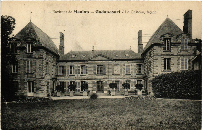 Carte postale ancienne Env. de Meulan - Gadancourt - Le Chateau facade