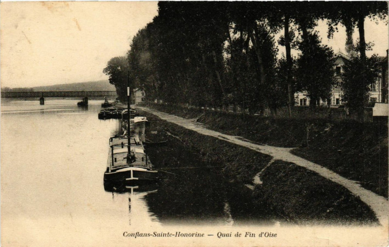 Carte postale ancienne Conflans-Sainte-Honorine - Quai de Fin d'Oise à Conflans-Sainte-Honorine