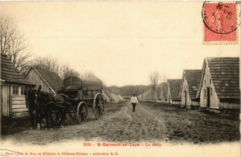 Carte postale ancienne Saint-Germain-en-Laye - Le camp à Saint-Germain-en-Laye
