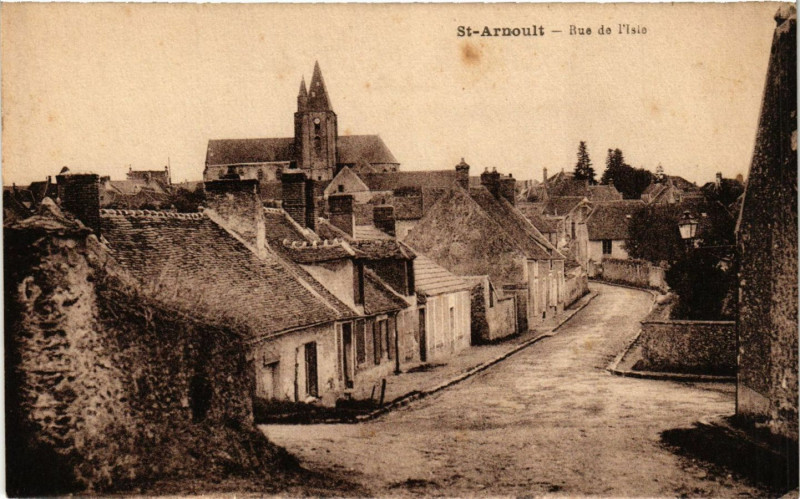 Carte postale ancienne Saint-Arnoult - Rue de l'Isle