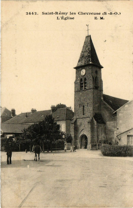 Carte postale ancienne St-Remy - Les Chevreuse - L'Eglise à Chevreuse