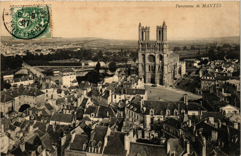 Carte postale ancienne Panorama de Mantes
