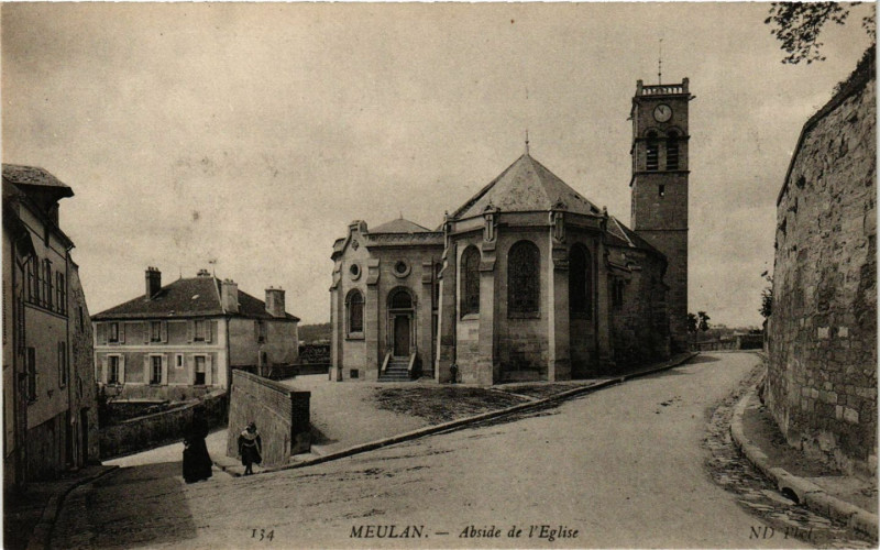 Carte postale ancienne Meulan - Abside de l'Eglise