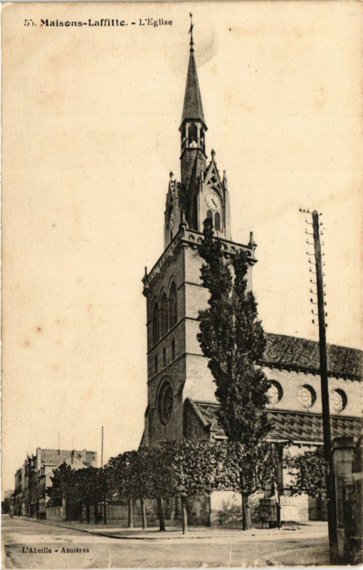 Carte postale ancienne Maisons-Laffitte - L'Eglise à Maisons-Laffitte