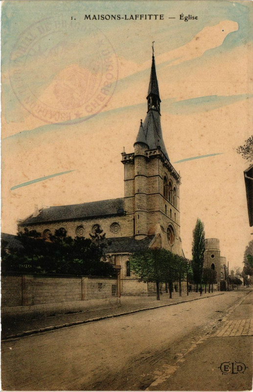 Carte postale ancienne Maisons-Laffitte - Eglise à Maisons-Laffitte