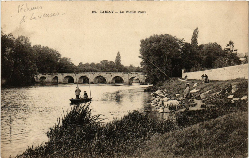 Carte postale ancienne Limay - Le Vieux Pont à Limay
