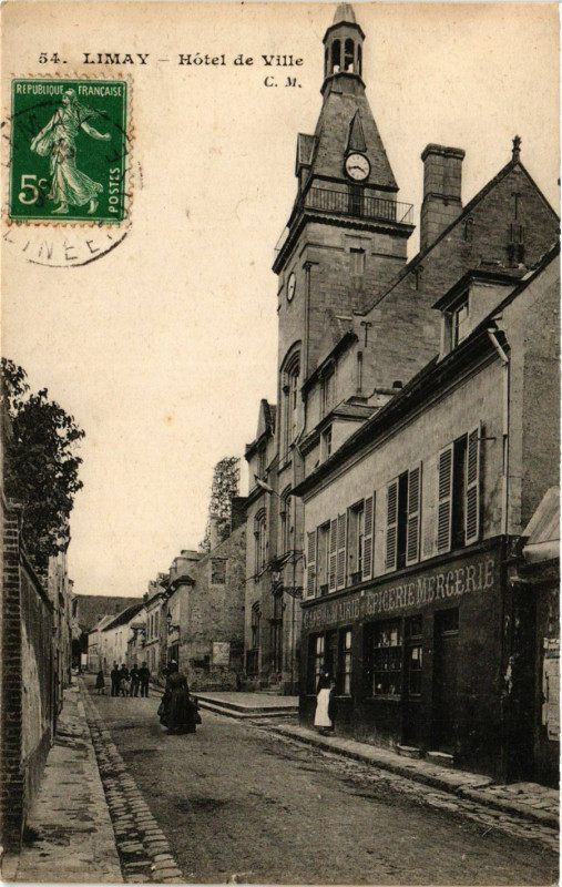 Carte postale ancienne Limay - Hotel de Ville à Limay