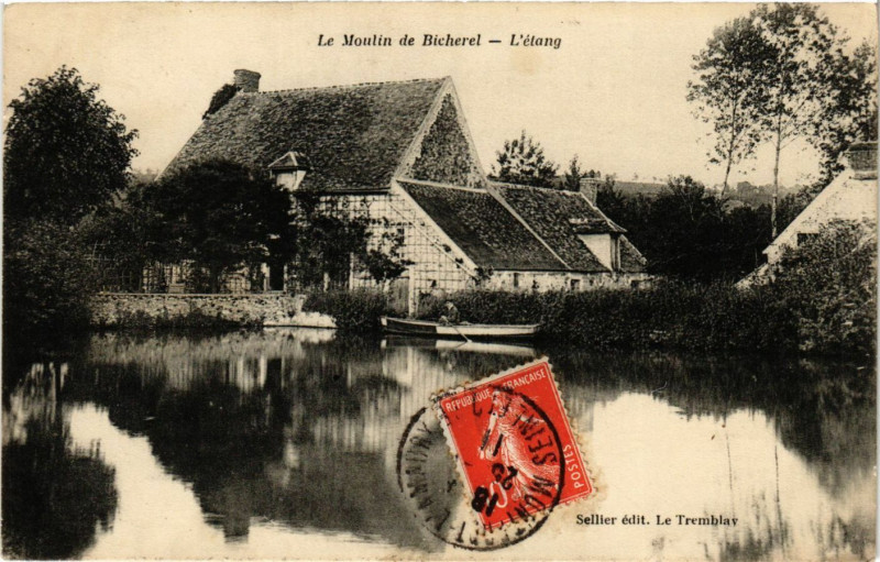 Carte postale ancienne Le Moulin de Bicherel - L'Etang