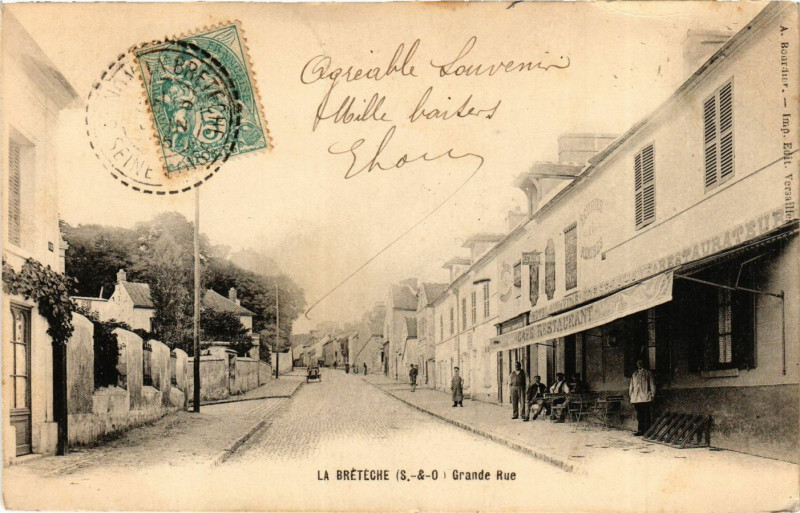 Carte postale ancienne La Breteche - Grande Rue