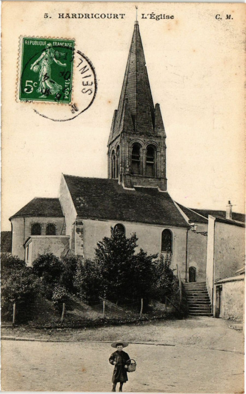Carte postale ancienne Hardricourt - L'Eglise à Hardricourt