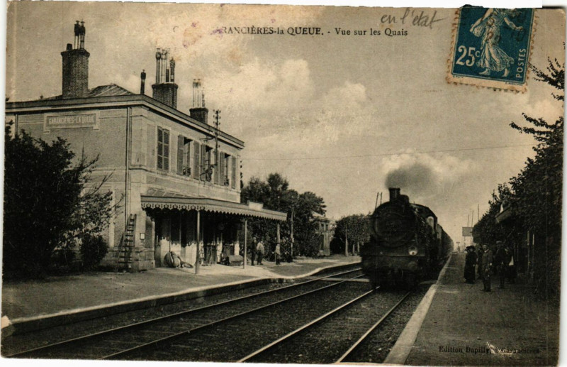 Carte postale ancienne Grancieres-le-Queue - Vue sur les Quais