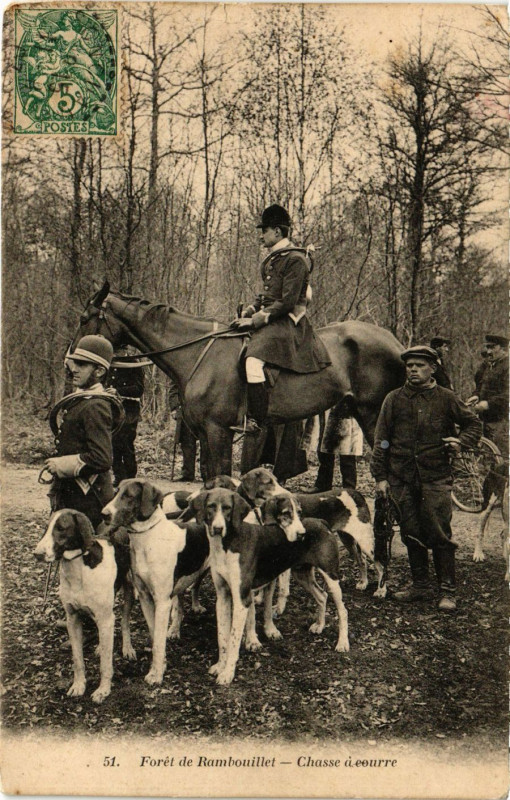 Carte postale ancienne Foret de Rambouillet - Chasse a courre à Rambouillet