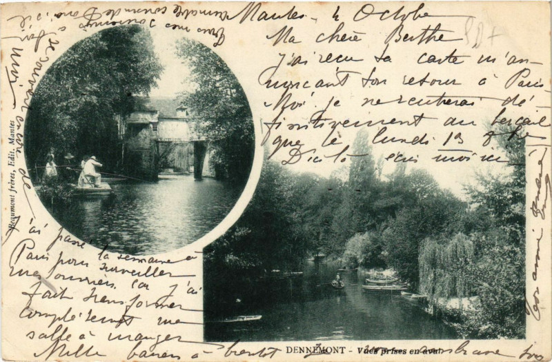 Carte postale ancienne Dennemont - Vues prises en e vert à Vert