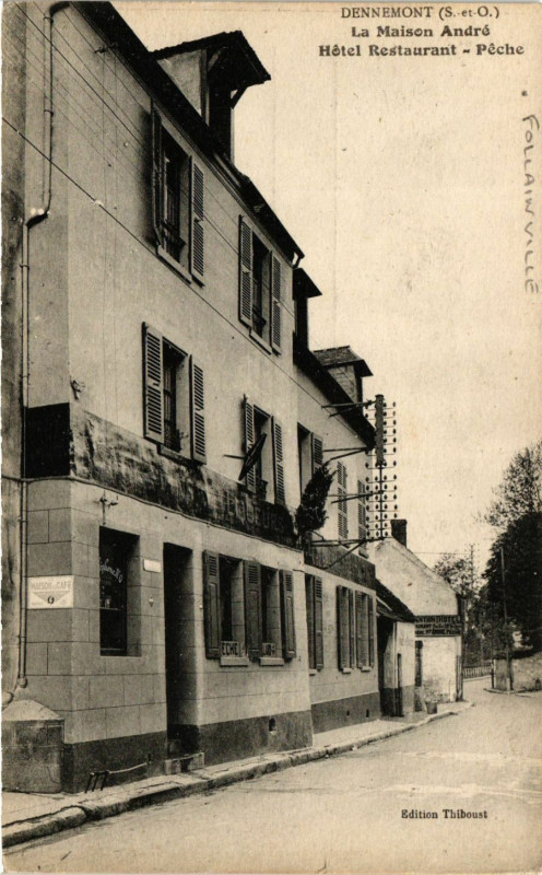 Carte postale ancienne Dennemont - La Maison Andre - Hotel Restaurant - Peche