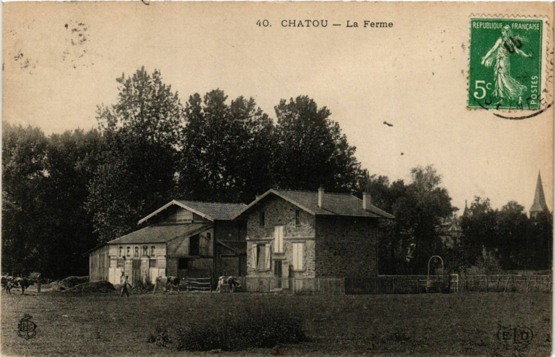 Carte postale ancienne Chatou - La Ferme à Chatou