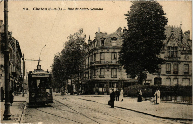 Carte postale ancienne Chatou - Rue de St-Germain à Chatou