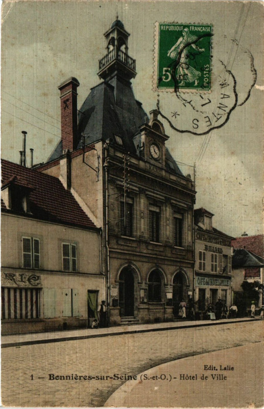Carte postale ancienne Bonnieres-sur-Seine - Hotel de Ville à Bonnières-sur-Seine