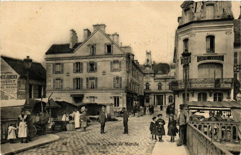 Carte postale ancienne Meulan - Joure de Marché