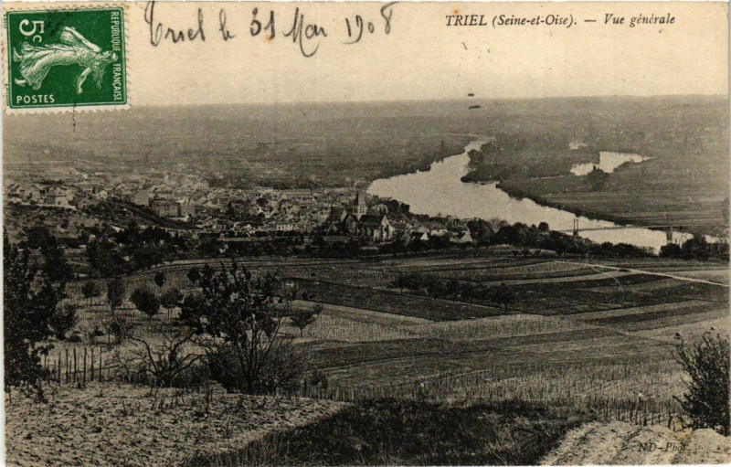 Carte postale ancienne Triel - Vue générale
