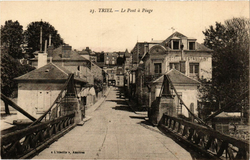 Carte postale ancienne Triel - Le Pont a Peage