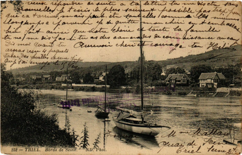 Carte postale ancienne Triel - Bords de Seine
