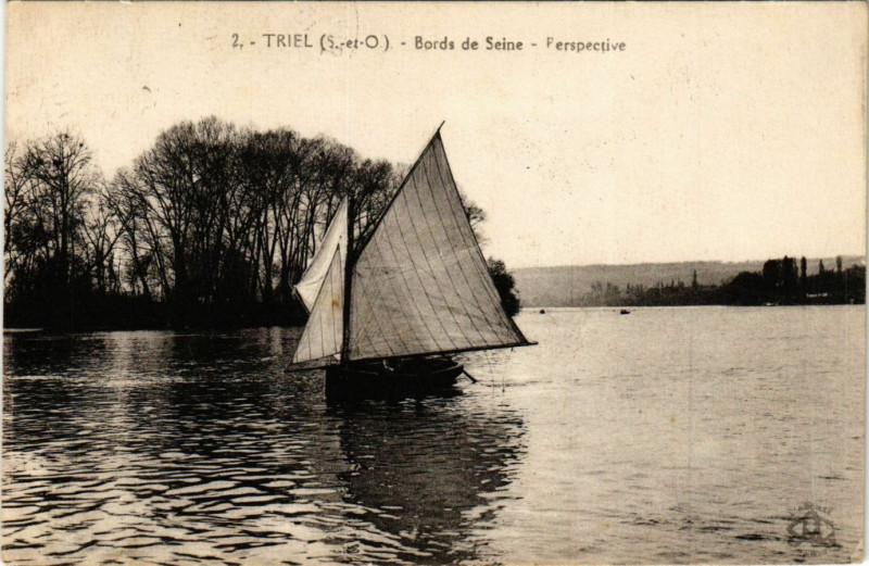 Carte postale ancienne Triel - Bords de Seine - Perspective
