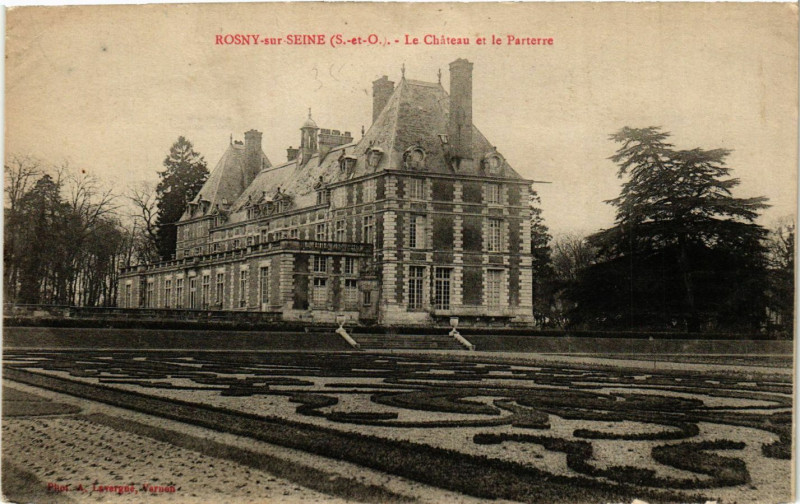 Carte postale ancienne Rosny-sur-Seine - Le Chateau et le Parterre à Rosny-sur-Seine
