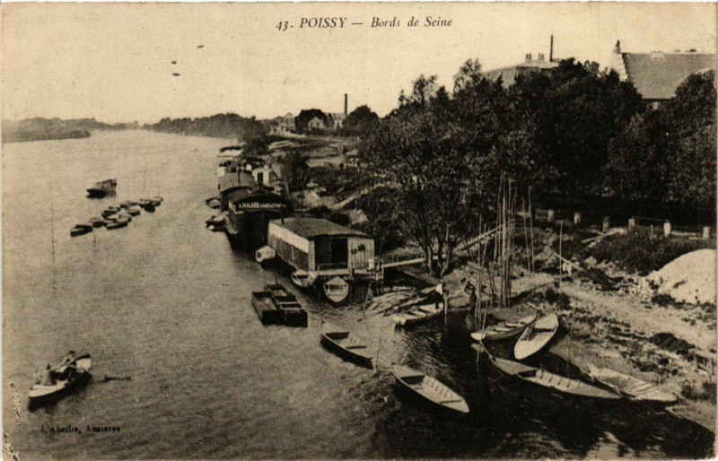 Carte postale ancienne Poissy - Bords de Seine à Poissy