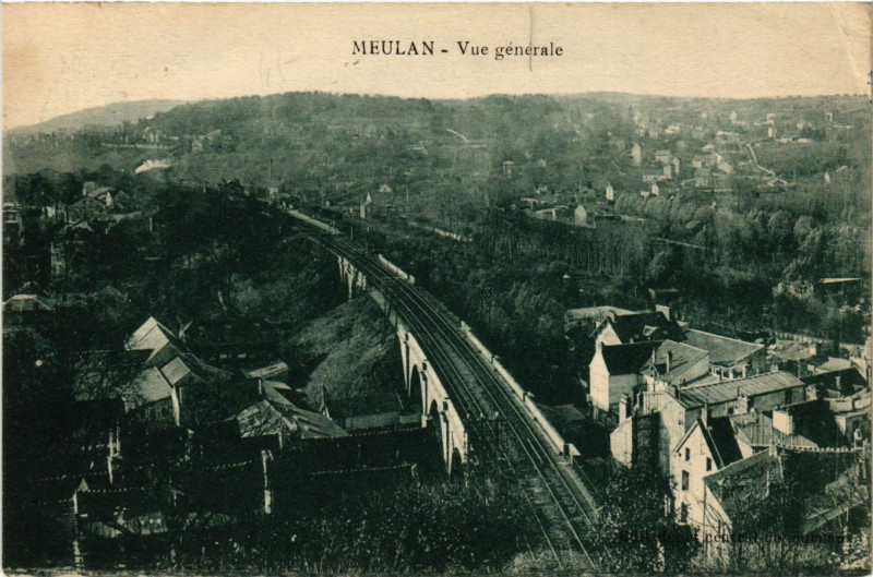 Carte postale ancienne Meulan - Vue générale