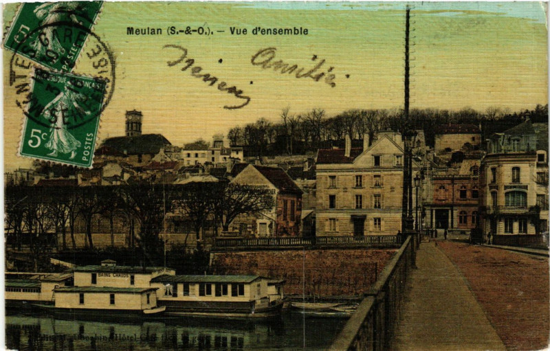 Carte postale ancienne Meulan - Vue d'ensemble