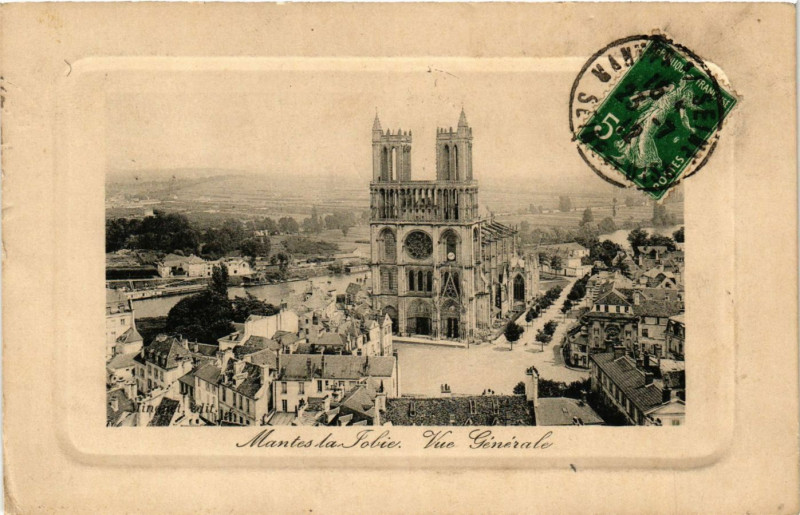 Carte postale ancienne Mantes-la-Jolie - Vue générale à Mantes-la-Jolie