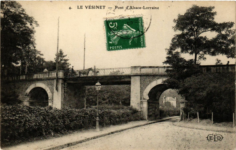 Carte postale ancienne Le Vesinet - Pont d'Alsace-Lorraine au Vésinet