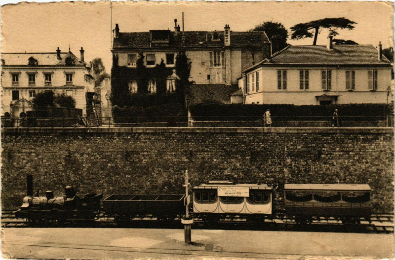 Carte postale ancienne Le premier Chemin de fer de Paris au Pecq puis a Saint-Germain-en-..