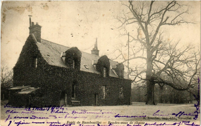 Carte postale ancienne Foret de Rambouillet - Rendez-vous de chasse à Rambouillet