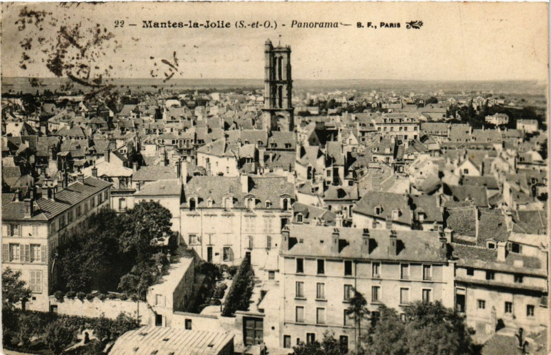 Carte postale ancienne Mantes - la Jolie - Panorama à Mantes-la-Jolie