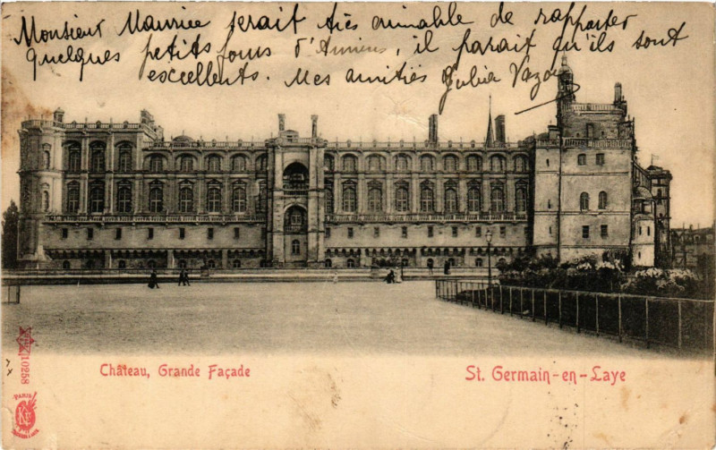 Carte postale ancienne Chateau Grande Facade - Saint-Germain-en-Laye à Saint-Germain-en-Laye