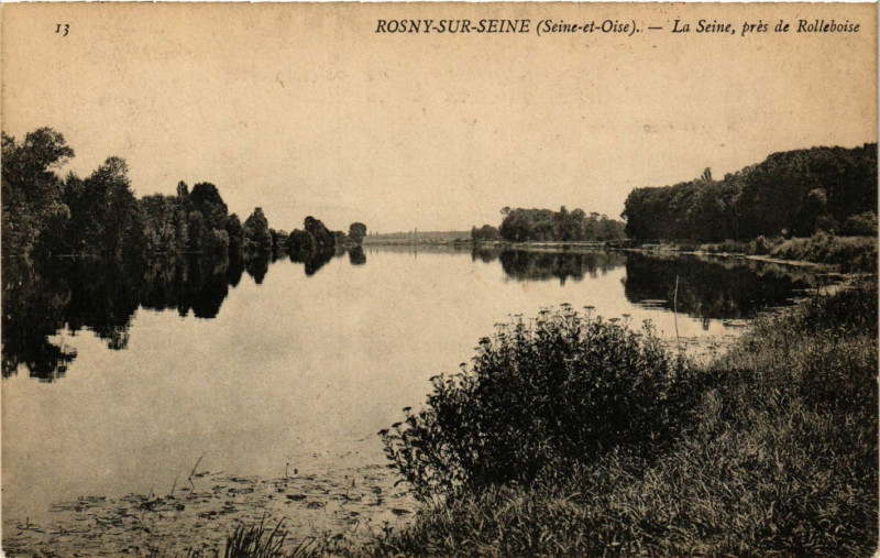 Carte postale ancienne Rosny-sur-Seine ( ) - La Seine pres de Rolleboise à Rosny-sur-Seine