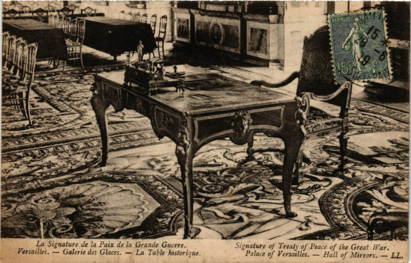 Carte postale ancienne La Signature de la Paix de la Grande Guerre - Versailles - Galerie à Versailles