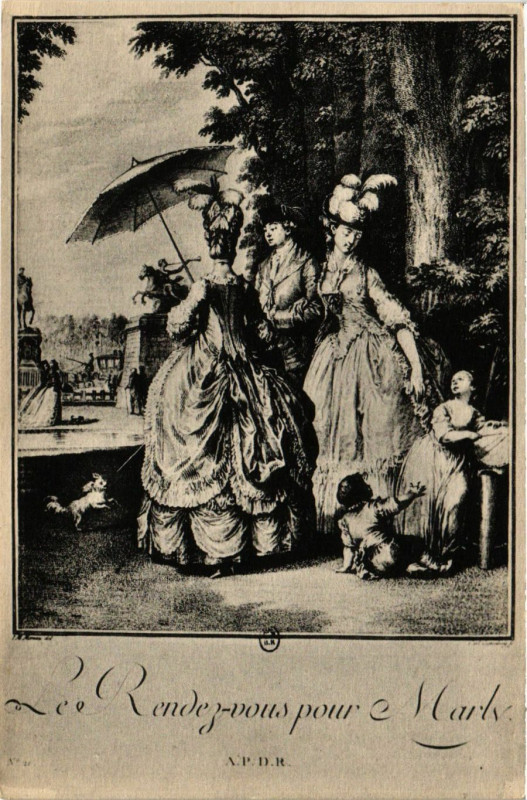 Carte postale ancienne Le rendez-vous pour e Marly