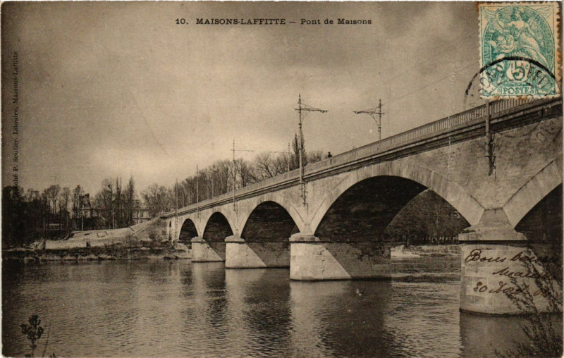 Carte postale ancienne Maisons-Laffitte - Pont de Maisons à Maisons-Laffitte
