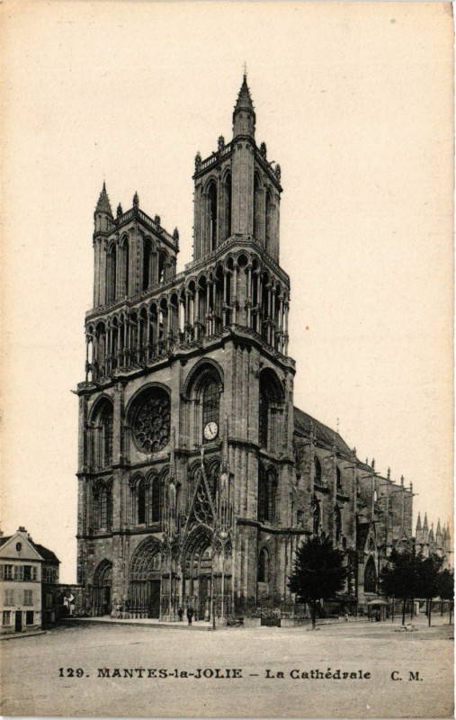Carte postale ancienne Mantes-la-Jolie - La Cahedrale à Mantes-la-Jolie