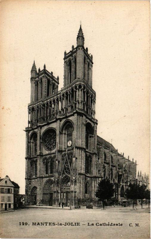 Carte postale ancienne Mantes-la-Jolie - La Cathedrale à Mantes-la-Jolie